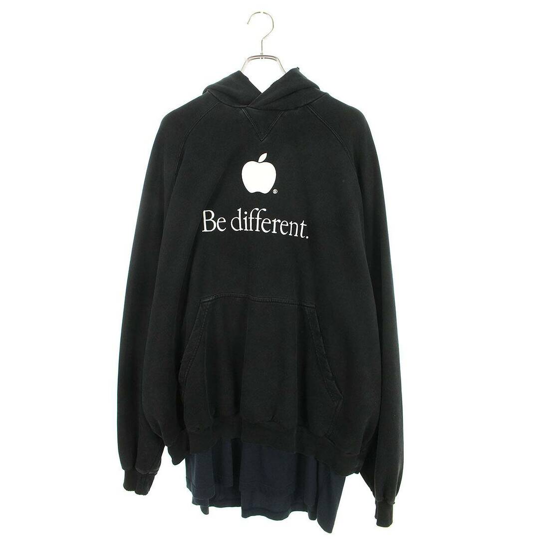 バレンシアガ  720406 TNVB4 Be Different Popover Hoody ダメージ加工レイヤードプルオーバーパーカー メンズ 2