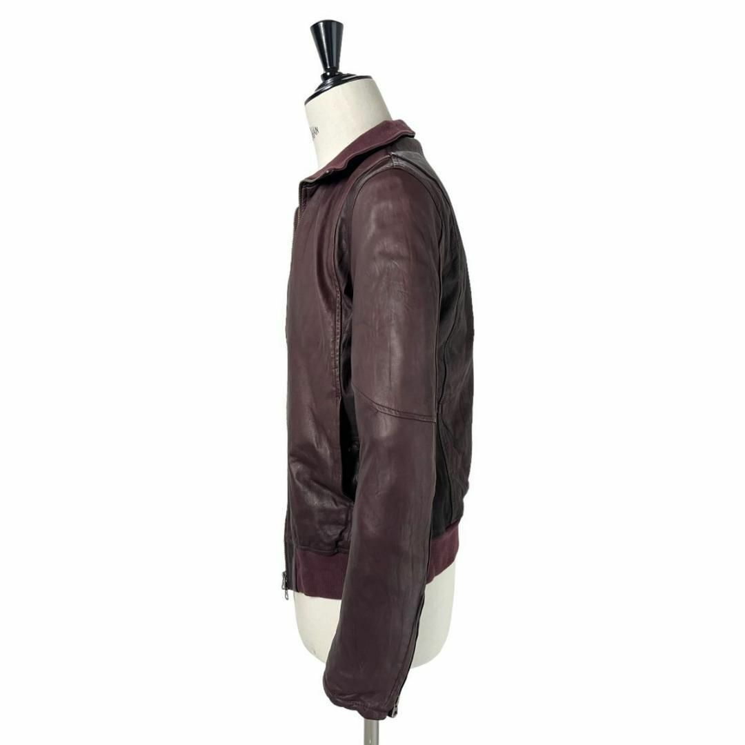日本製】 美品 shama ベビーカーフ シングルライダース ジャケット 赤 ...