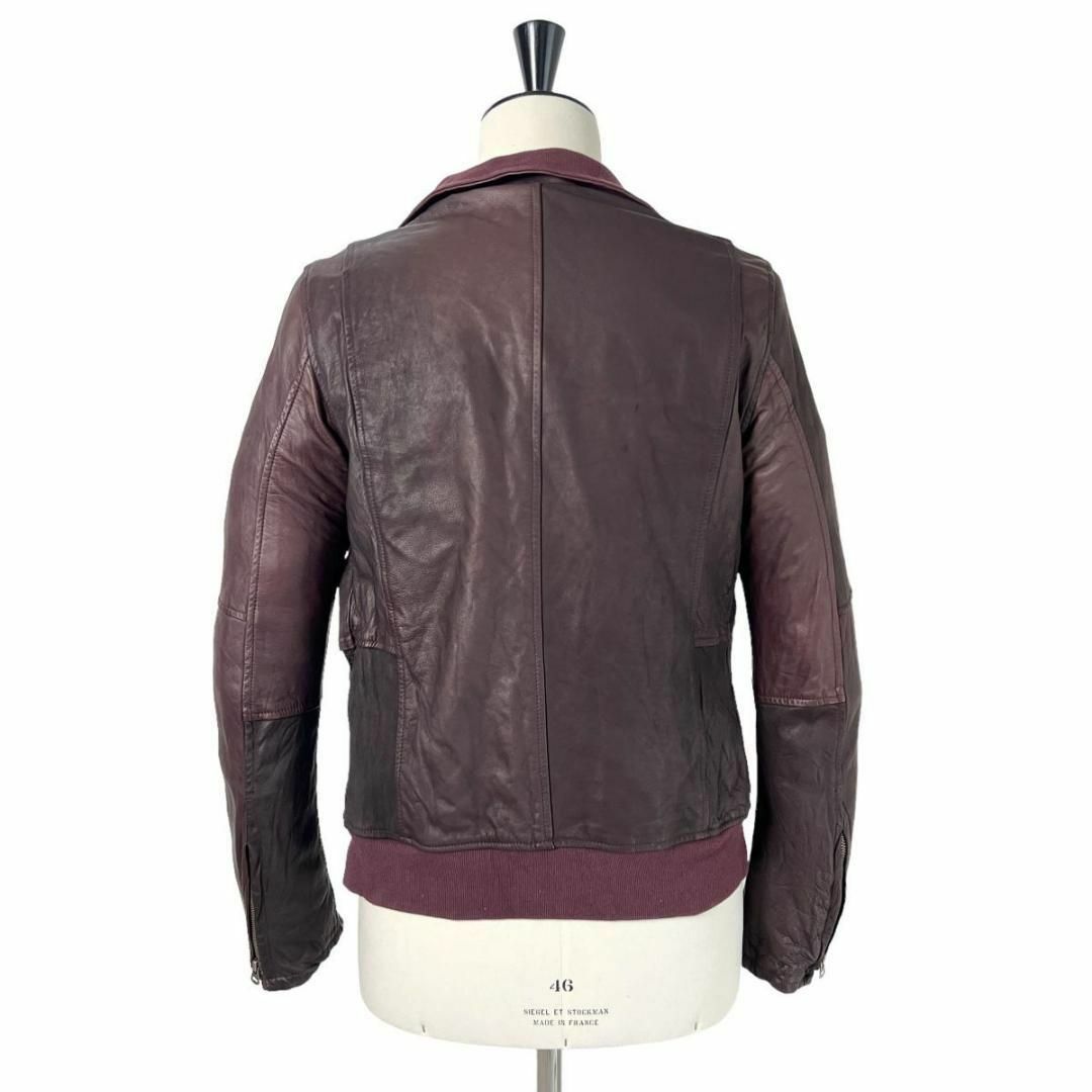 日本製】 美品 shama ベビーカーフ シングルライダース ジャケット 赤 ...
