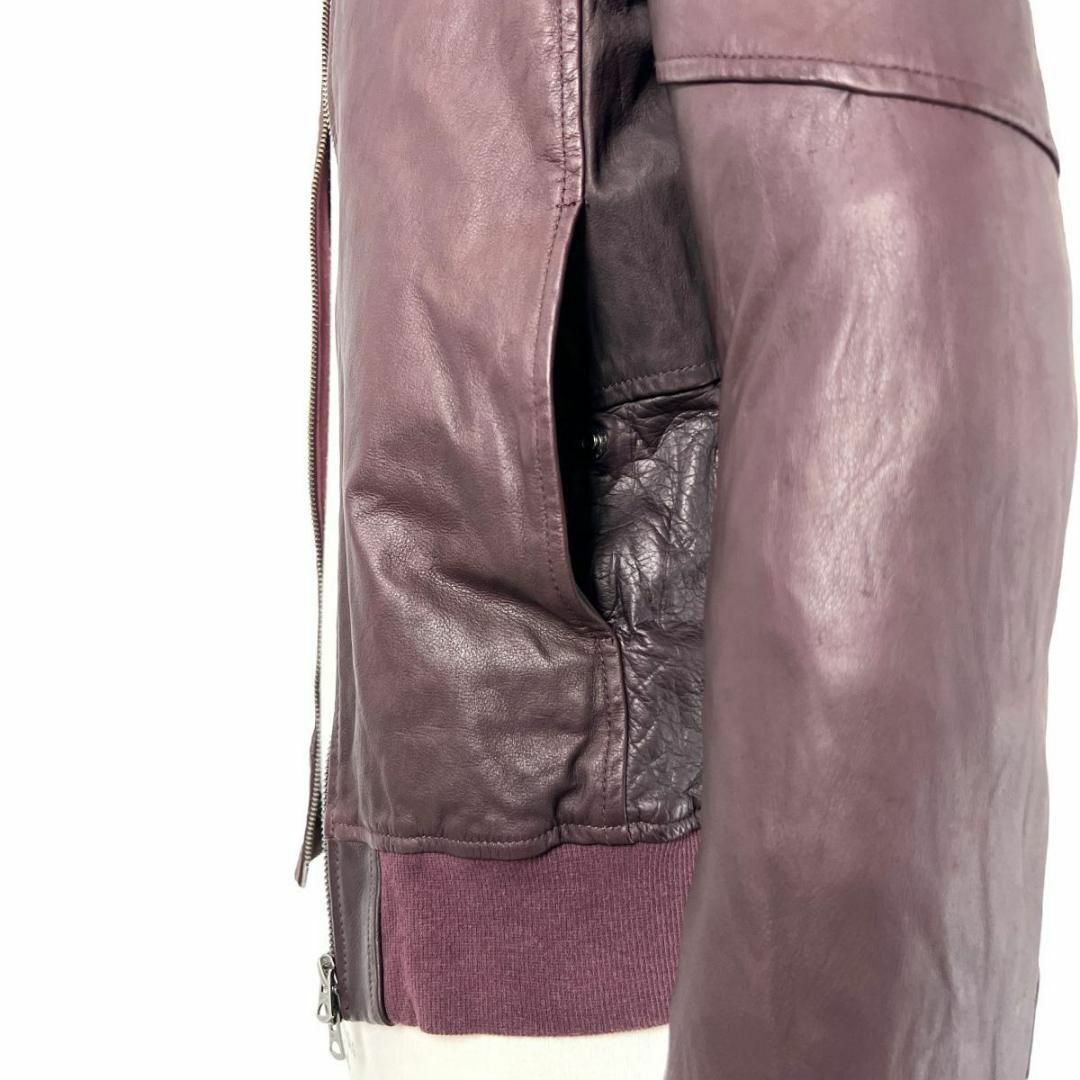 日本製】 美品 shama ベビーカーフ シングルライダース ジャケット 赤 ...