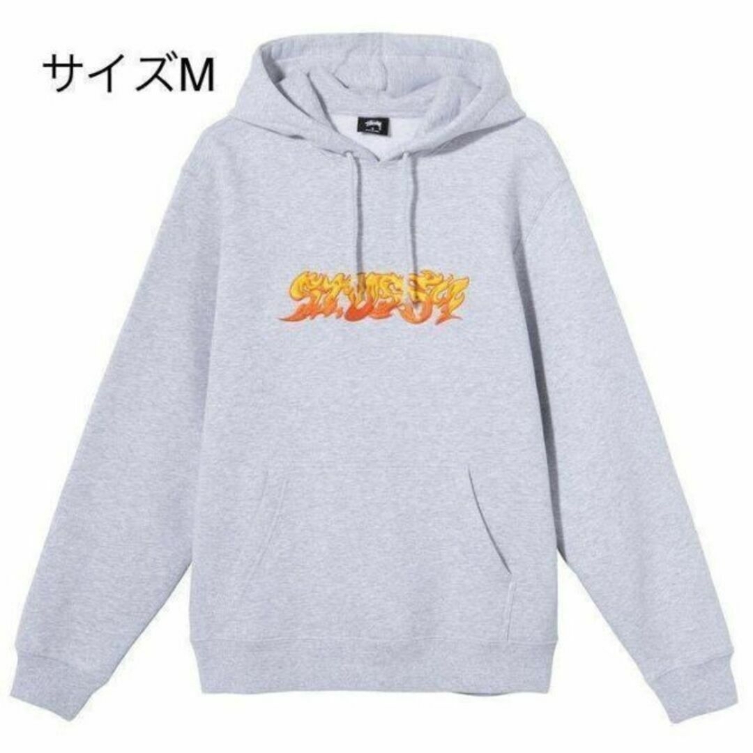 【新品】stussy スウェットパーカー　サイズM グレー