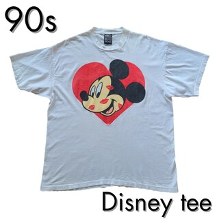 ディズニー(Disney)の90s vintage Disney "Heart Mickey" tee(Tシャツ/カットソー(半袖/袖なし))