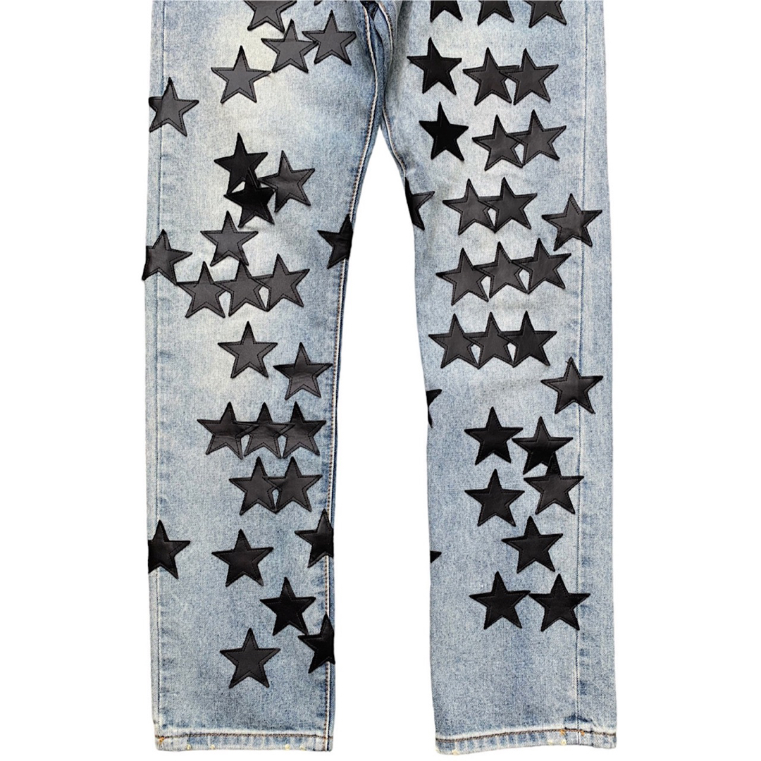 AMIRI - VINTAGE スター レザー パッチ デニムパンツの通販 by AMIRI - VINTAGE スター レザー パッチ デニムパンツの通販 by