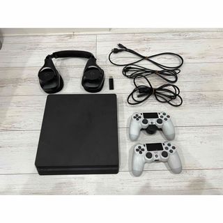 PS4本体 500GB コントローラー ２個 ワイヤレスヘッドセット 背面 ...