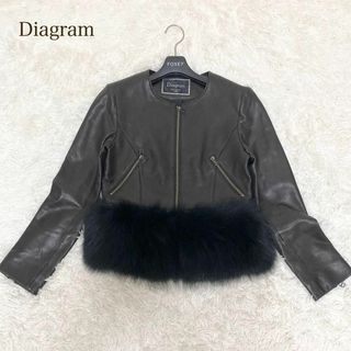Diagram レザージャケット フォックス ファー 2way 羊革 36-