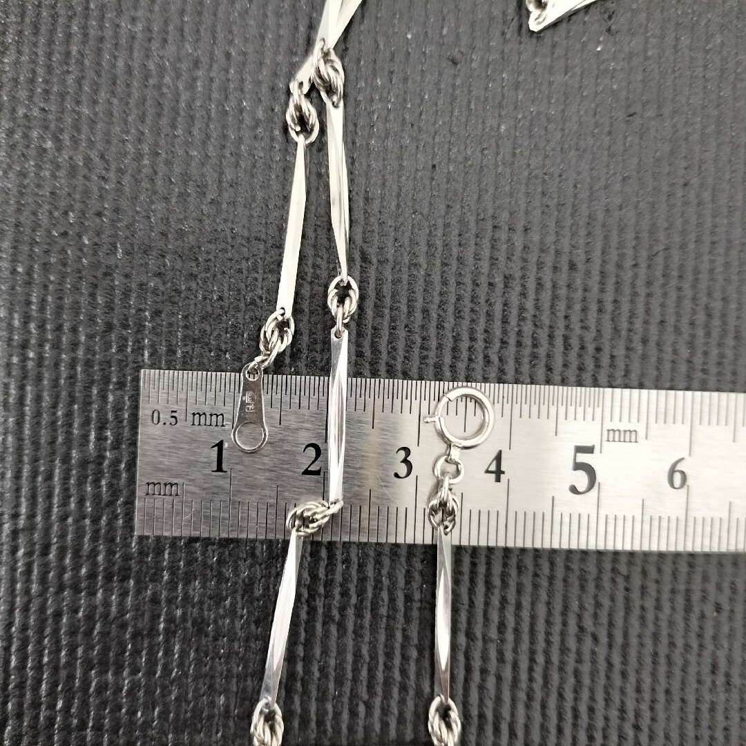 Pt850 切子 チェーン ネックレス 42.5cm 造幣局の刻印があります-