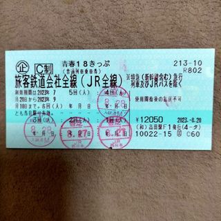 ジェイアール(JR)の青春18きっぷ1回分(速達込み)(鉄道乗車券)