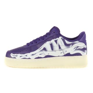 ナイキ(NIKE)のNIKE ナイキ サイズ:26.0cm AIR FORCE 1 07 SKELETON QS PURPLE SKELETON (CU8067-500) 2021年 エアフォース1 スケルトン ハロウィン コートパープル US8 ローカット スニーカー シューズ 靴 【メンズ】(スニーカー)