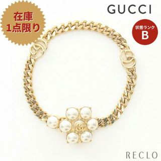 グッチ(Gucci)のダブルG ブレスレット GP フェイクパール ゴールド オフホワイト(ブレスレット/バングル)