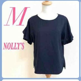 ノーリーズ(NOLLEY'S)のNOLLEY'S ノーリーズ レディース M ブラウス フリル袖 オフィス 紺色(シャツ/ブラウス(半袖/袖なし))