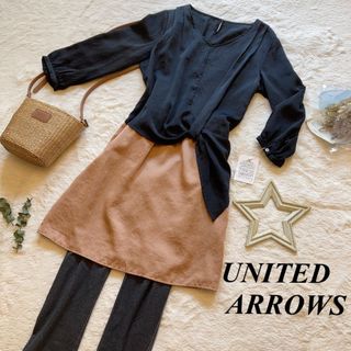 ユナイテッドアローズ(UNITED ARROWS)の【新品同様】ユナイテッドアローズ  切り替えワンピース　チュニック(ひざ丈ワンピース)