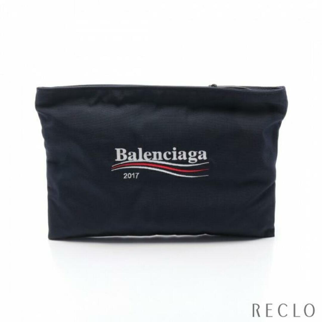 Balenciaga - クラッチバッグ ロゴプリント キャンバス ダークネイビー