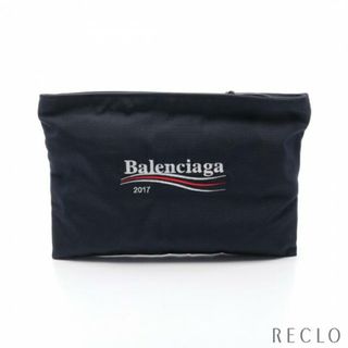 バレンシアガ(Balenciaga)の クラッチバッグ ロゴプリント キャンバス ダークネイビー ホワイト レッド(クラッチバッグ)