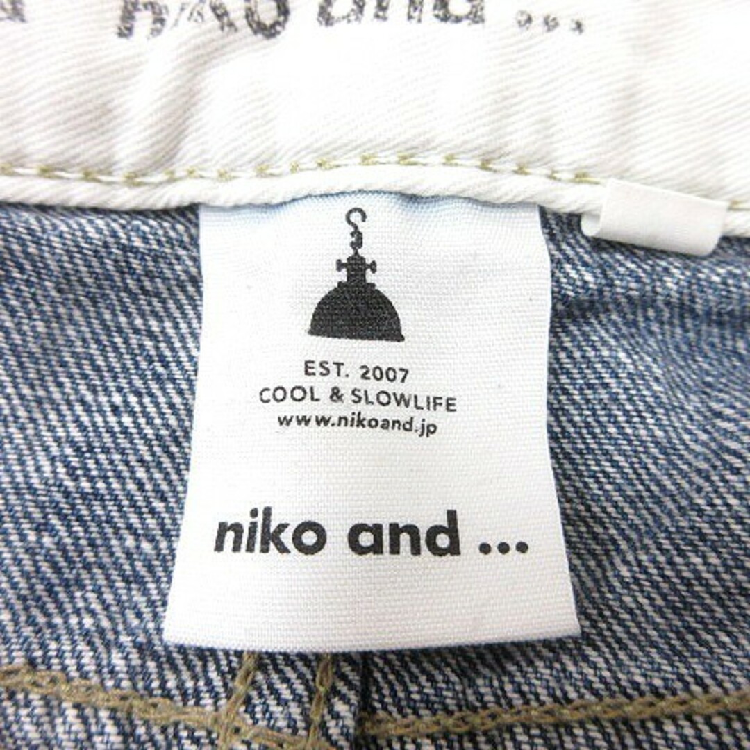 niko and...(ニコアンド)のニコアンド デニムパンツ ジーンズ テーパード ウォッシュ加工 2 紺 ネイビー レディースのパンツ(デニム/ジーンズ)の商品写真