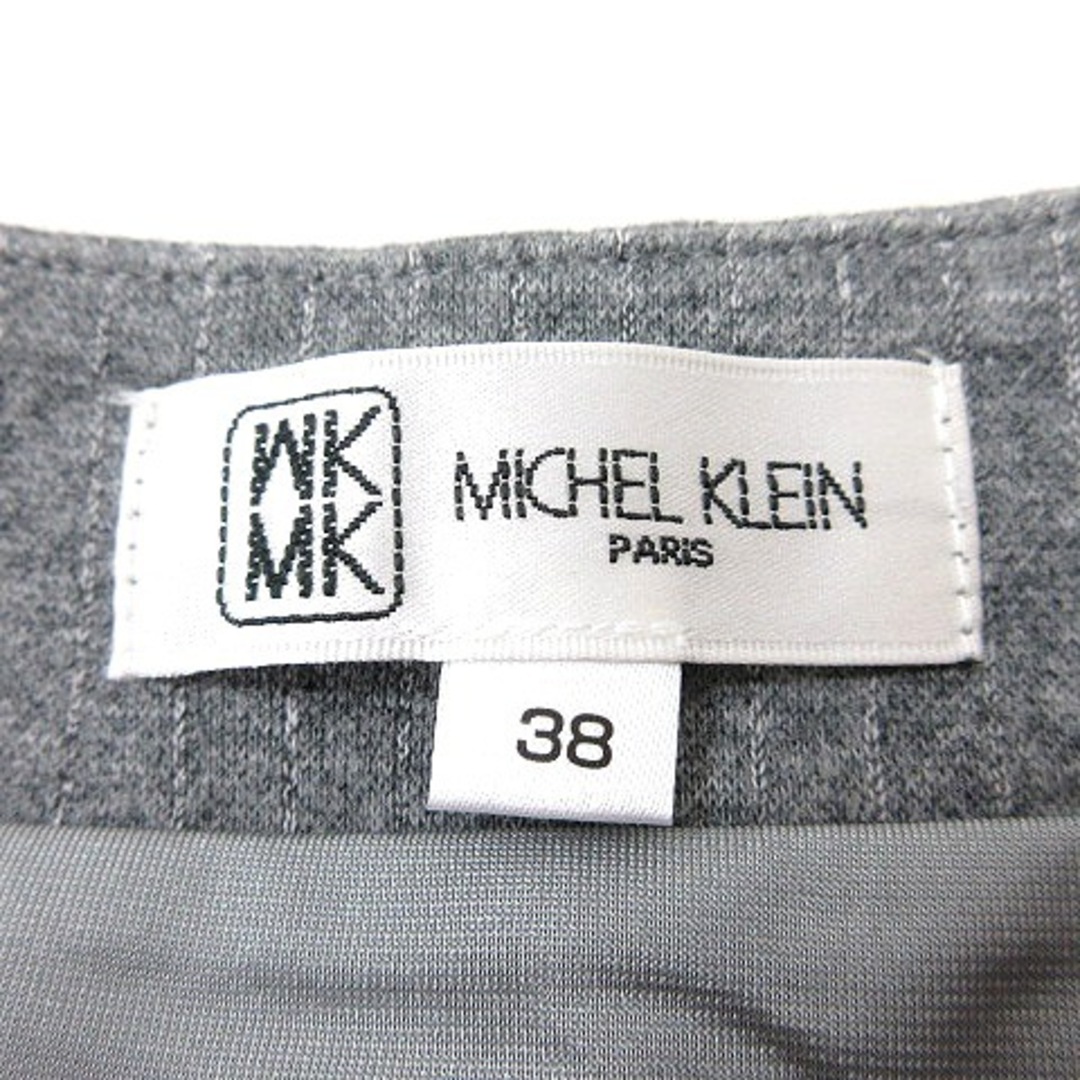 MK MICHEL KLEIN(エムケーミッシェルクラン)のエムケー ミッシェルクラン ブラウス ストライプ 長袖 38 グレー レディースのトップス(シャツ/ブラウス(長袖/七分))の商品写真