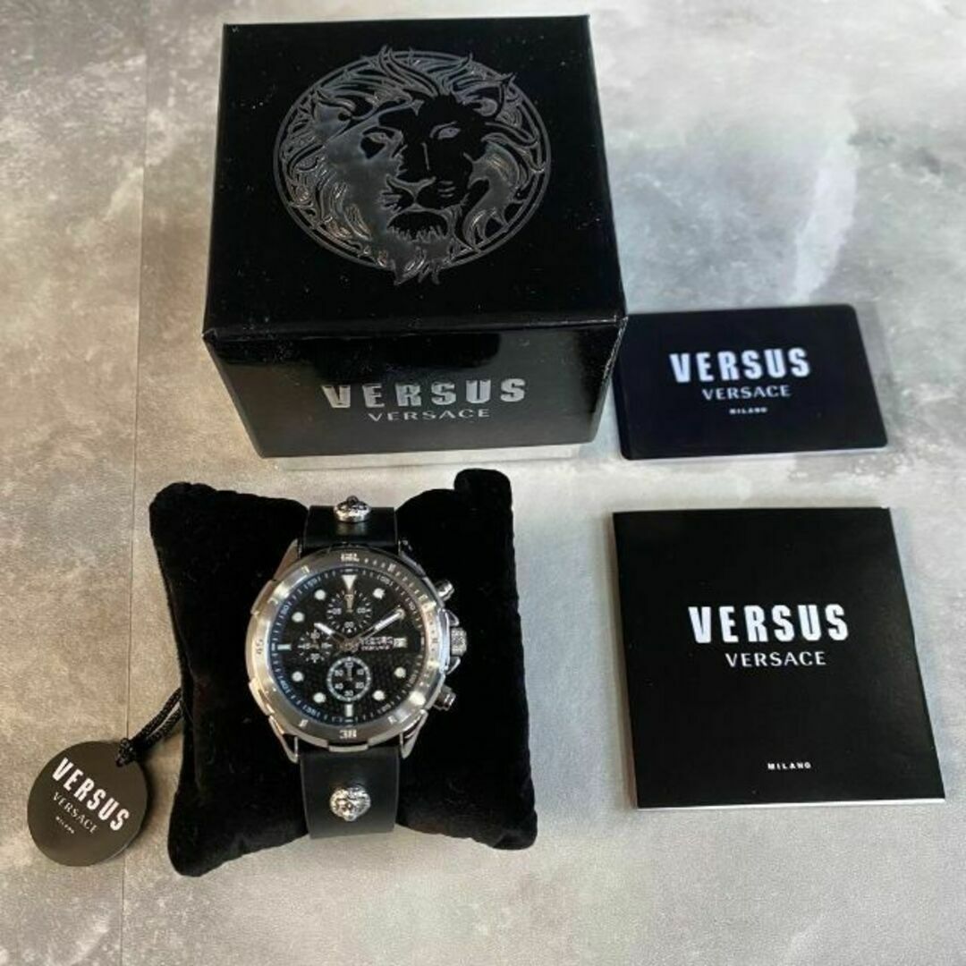 新品★Versace/ヴェルサス ヴェルサーチ メンズ腕時計 シルバー ブラック