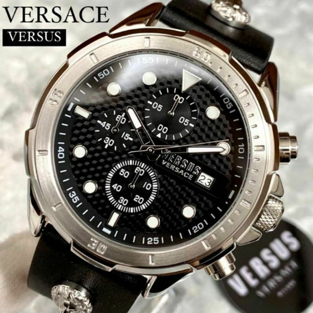 新品★Versace/ヴェルサス ヴェルサーチ メンズ腕時計 シルバー ブラック