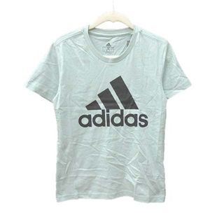 アディダス(adidas)のアディダス Tシャツ カットソー 半袖 ラウンドネック ロゴプリント S 緑(Tシャツ(半袖/袖なし))