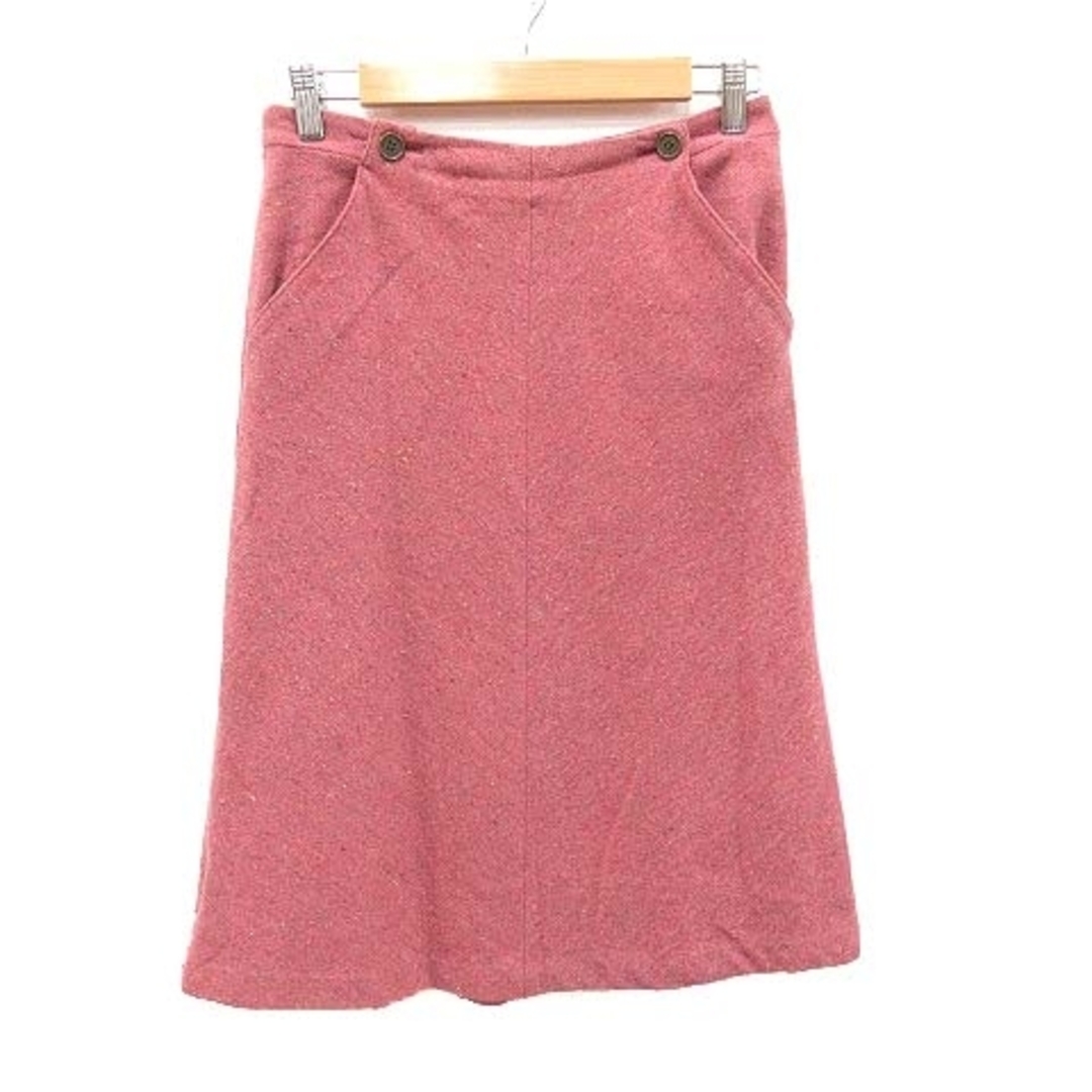KLEIN PLUS(クランプリュス)のクランプリュス 台形スカート ミモレ ツイード ネップ ウール 40 ピンク レディースのスカート(ロングスカート)の商品写真