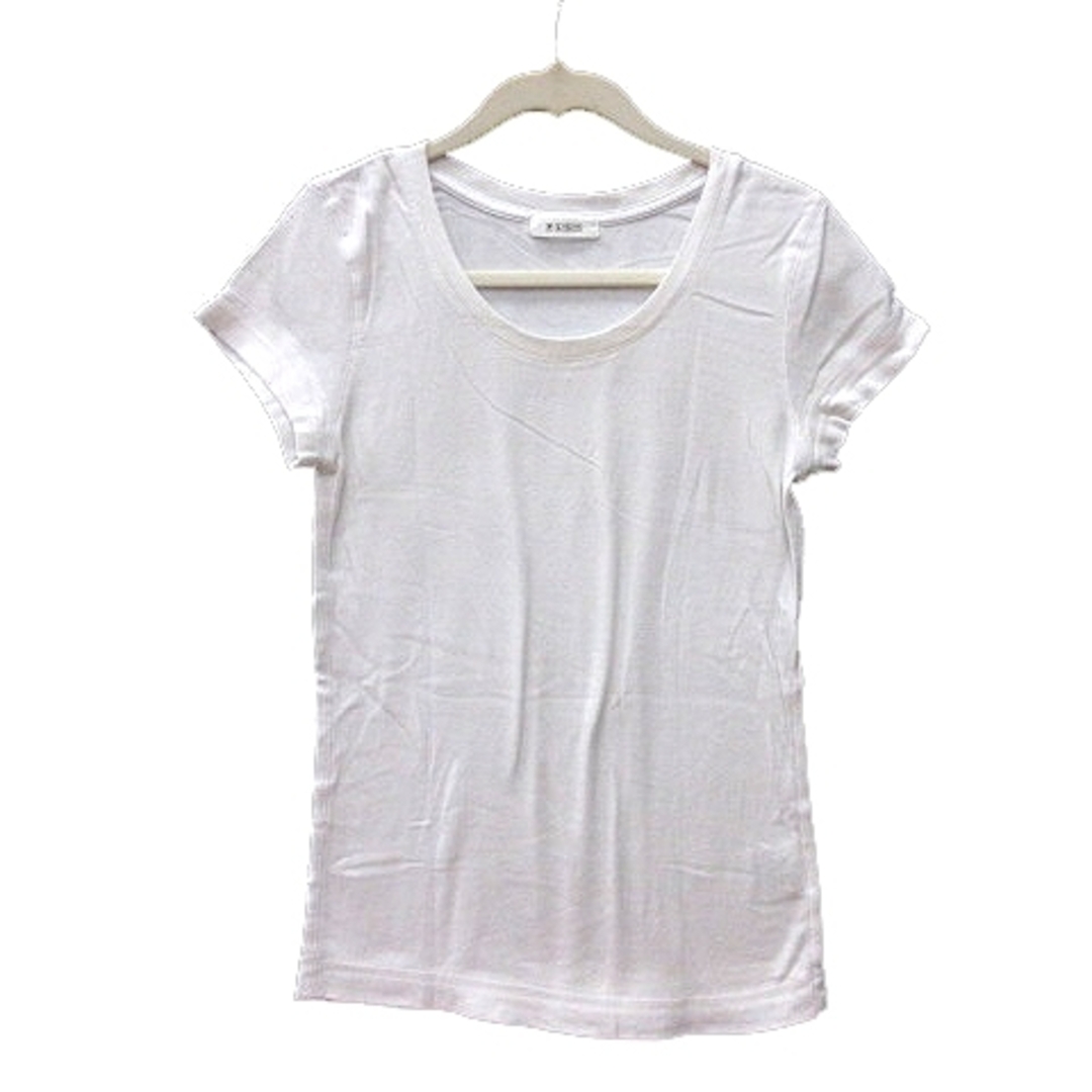 PLST(プラステ)のプラステ PLST カットソー Tシャツ Uネック 半袖 M 白 ホワイト レディースのトップス(Tシャツ(半袖/袖なし))の商品写真