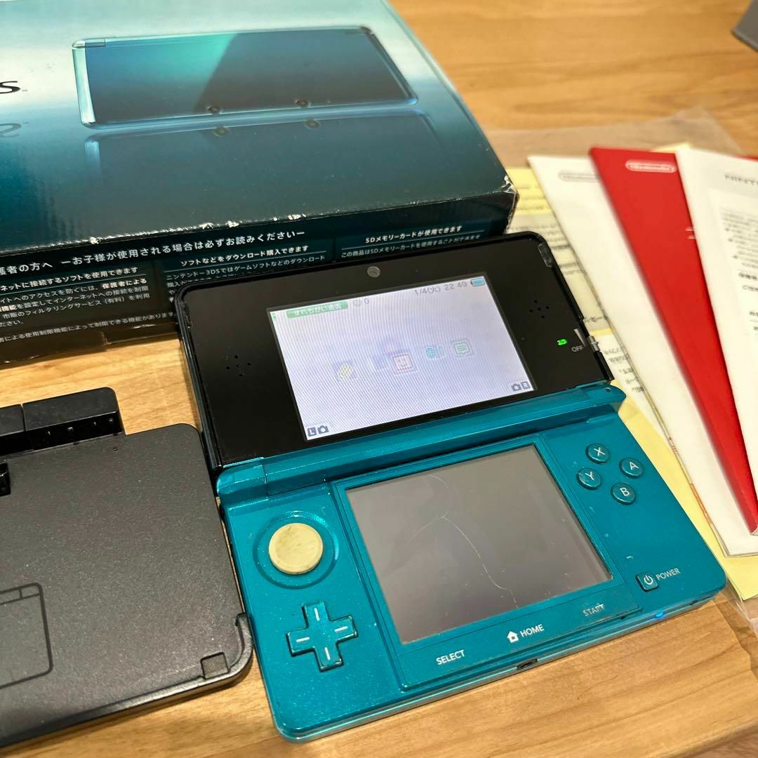 任天堂 ニンテンドー3DS 本体 アクアブルー 液晶割れ ジャンク品