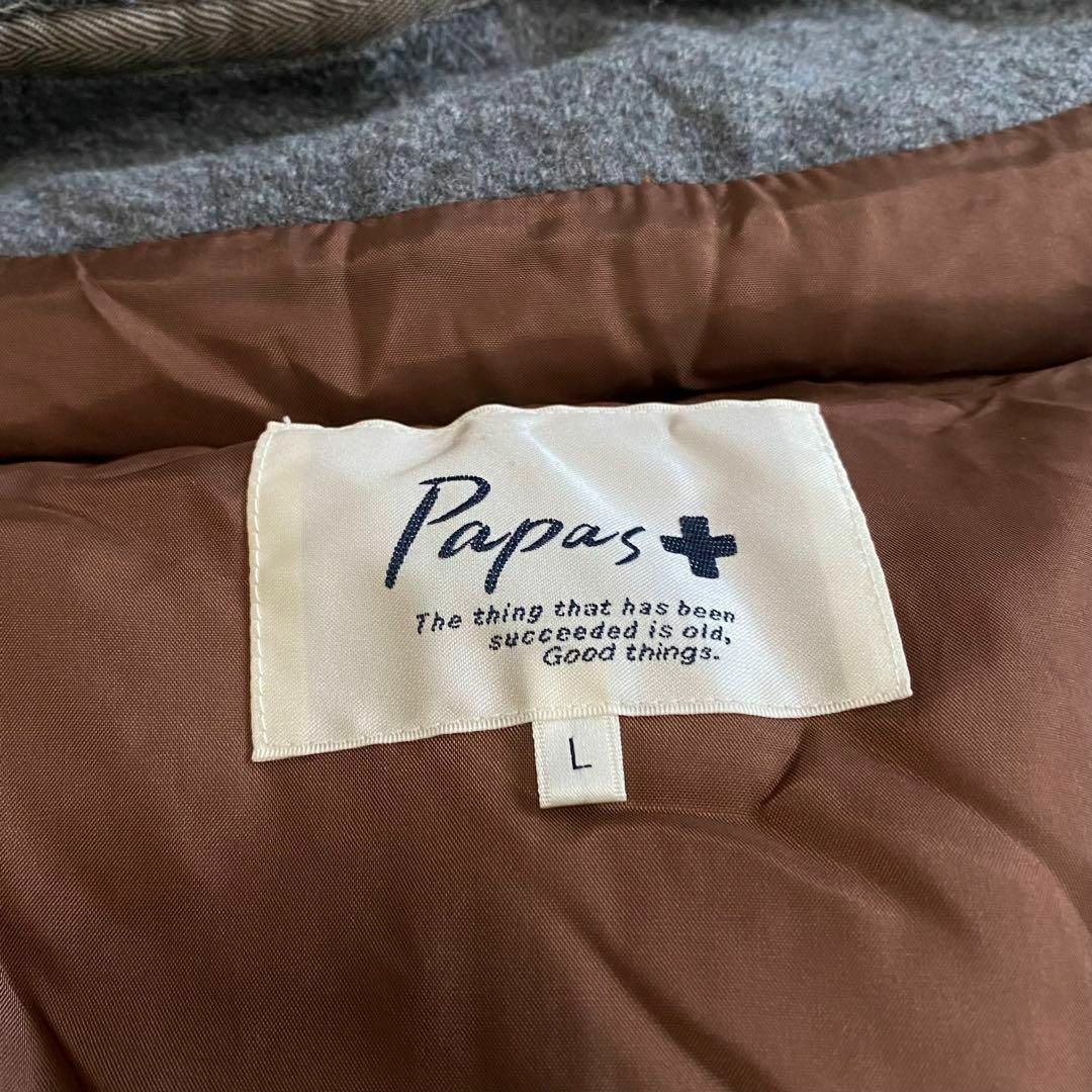 ✨希少✨ PAPAS ダウンジャケット 袖切替 ウール ダウン フェザーの