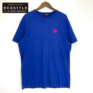 ヴェルサーチ(VERSACE)のヴェルサーチ A89289 ブルー メデューサ刺繍 クルーネック Tシャツ XL(その他)