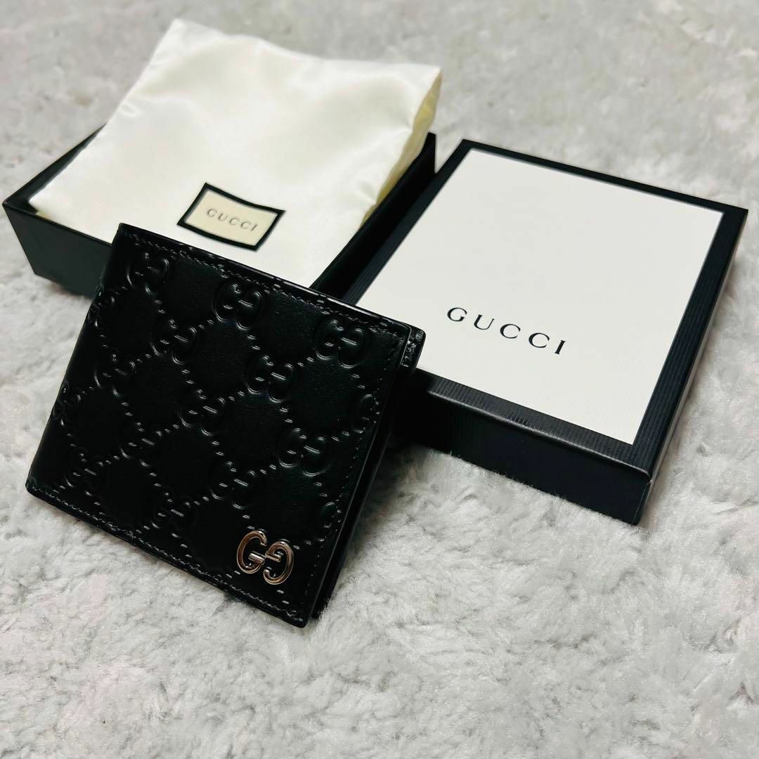 【新品未使用】GUCCI グッチ コンパクトウォレット 黒 GG金具 レザー | フリマアプリ ラクマ