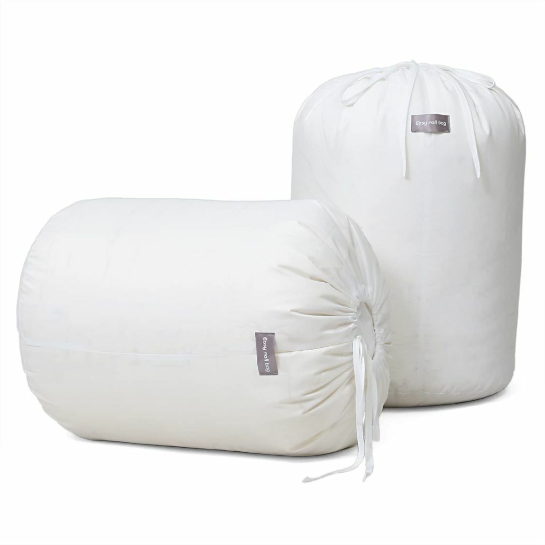 アストロ 収納袋 ホワイト Lサイズ 2枚組 丸めて簡単収納 羽毛布団収納 巾着