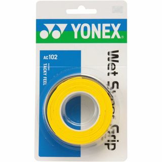 ヨネックス(YONEX)のヨネックス　ウェットスーパーグリップ AC102［3本入］　イエロー(バドミントン)