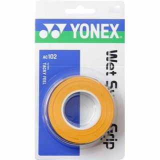 ヨネックス(YONEX)のヨネックス　ウェットスーパーグリップ AC102［3本入］　オレンジ(バドミントン)