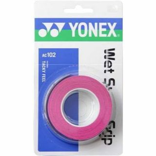 ヨネックス(YONEX)のヨネックス　ウェットスーパーグリップ AC102［3本入］　ピンク(バドミントン)