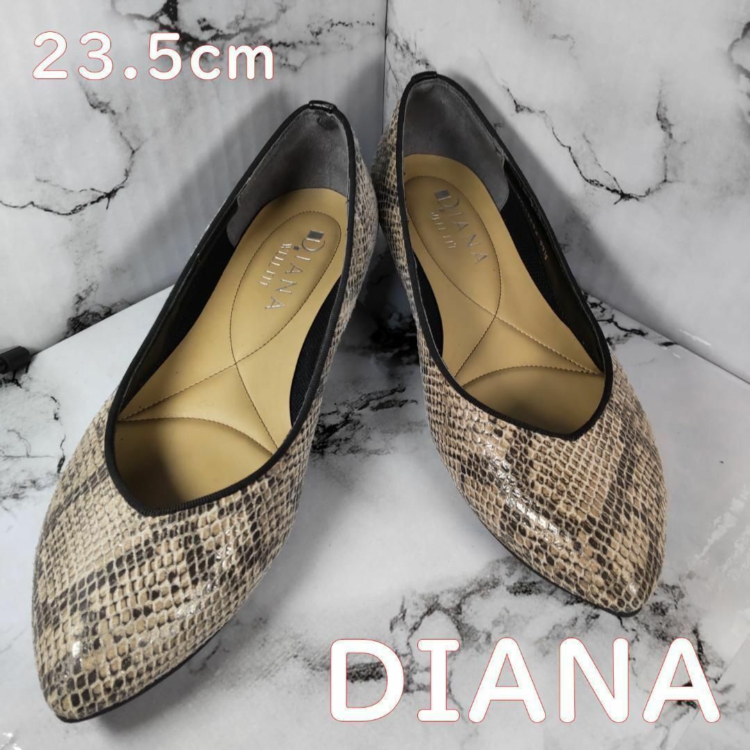 DIANA(ダイアナ)の☆大人気☆ DIANA パイソン ローヒール パンプス 23.5cm ベージュ レディースの靴/シューズ(ハイヒール/パンプス)の商品写真