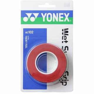 ヨネックス(YONEX)のヨネックス　ウェットスーパーグリップ AC102［3本入］　ワインレッド(バドミントン)