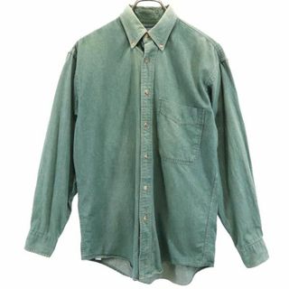 ランズエンド(LANDS’END)のランズエンド 90s オールド USA製 長袖 ボタンダウンシャツ S グリーン LANDS' END デニム メンズ 【中古】  【230831】(シャツ)