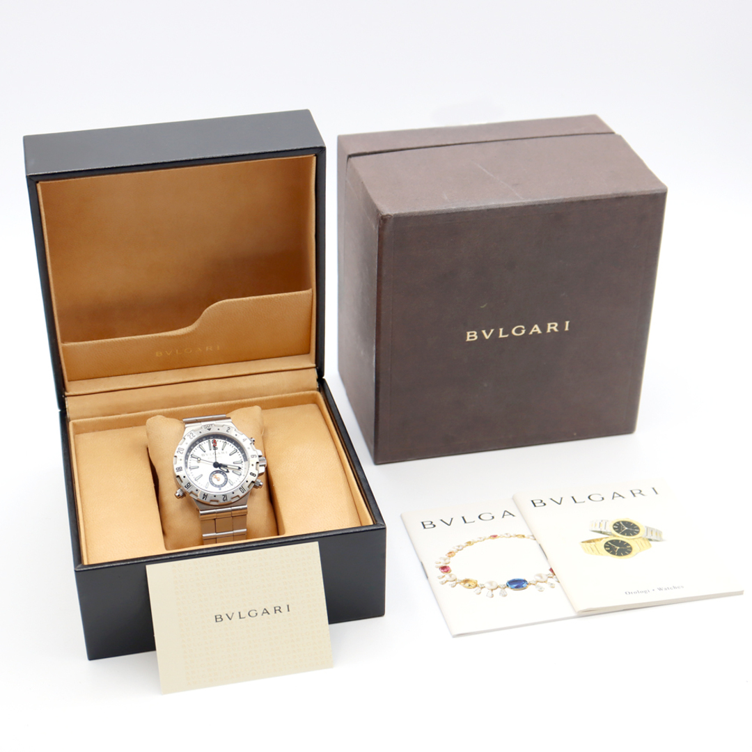 内部点検済 BVLGARI ブルガリ ディアゴノ プロフェッショナル GMT40S デイト シルバー SS ステンレス メンズ 自動巻き【6ヶ月保証】【腕時計】