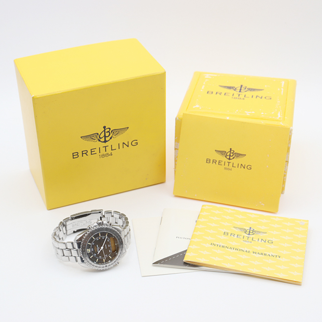 BREITLING(ブライトリング)の電池交換済 BREITLING ブライトリング プルトン A51038 グレー SS ステンレス メンズ アナログ デジタル デジアナ クォーツ【6ヶ月保証】【腕時計】【中古】 メンズの時計(腕時計(アナログ))の商品写真