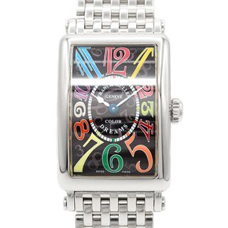 フランクミュラー(FRANCK MULLER)の電池交換済 FRANCK MULLER フランクミュラー ロングアイランド カラードリーム 902QZ CD AC 黒 ブラック ギョーシェ SS ステンレス レディース クォーツ【6ヶ月保証】【中古】【腕時計】(腕時計)