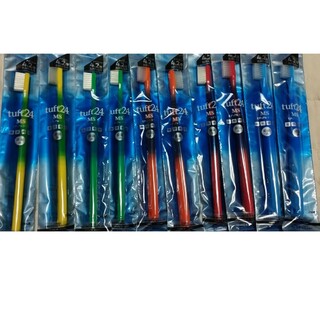 タフト24 ミディアムソフト 歯科専用 歯ブラシ カラーアソート10本セット(歯ブラシ/デンタルフロス)