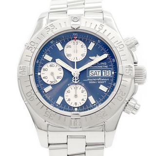 ブライトリング(BREITLING)のBREITLING ブライトリング スーパーオーシャン クロノグラフ A13340 A111C16PRS デイデイト 500m防水 青 ブルー SS ステンレス メンズ 自動巻き【6ヶ月保証】【腕時計】【中古】(腕時計(アナログ))