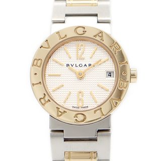 ブルガリ(BVLGARI)の電池交換済 BVLGARI ブルガリ ブルガリブルガリ BB23SG デイト 白 ホワイト K18YG イエローゴールド SS ステンレス コンビ レディース クォーツ【6ヶ月保証】【腕時計】【中古】(腕時計)