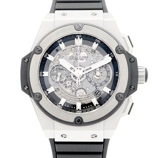 ウブロ(HUBLOT)のHUBLOT ウブロ キングパワー ウニコ チタニウム クロノグラフ 701.NX.0170.RX デイト 黒 ブラック グレー スケルトン チタン 純正ベルト 純正尾錠 メンズ 自動巻き【6ヶ月保証】【腕時計】【中古】(腕時計(アナログ))