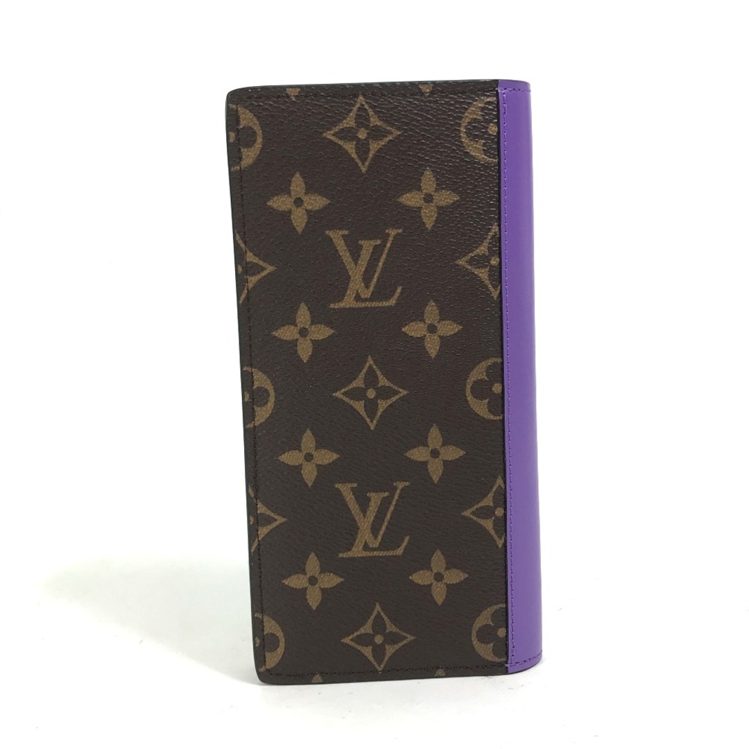 LOUIS VUITTON(ルイヴィトン)のルイヴィトン LOUIS VUITTON ポルトフォイユブラザNM M81538 モノグラムマカサー 2つ折り フラップ 長財布 モノグラムマカサーキャンバス ブラウン×パープル 美品 メンズのファッション小物(長財布)の商品写真