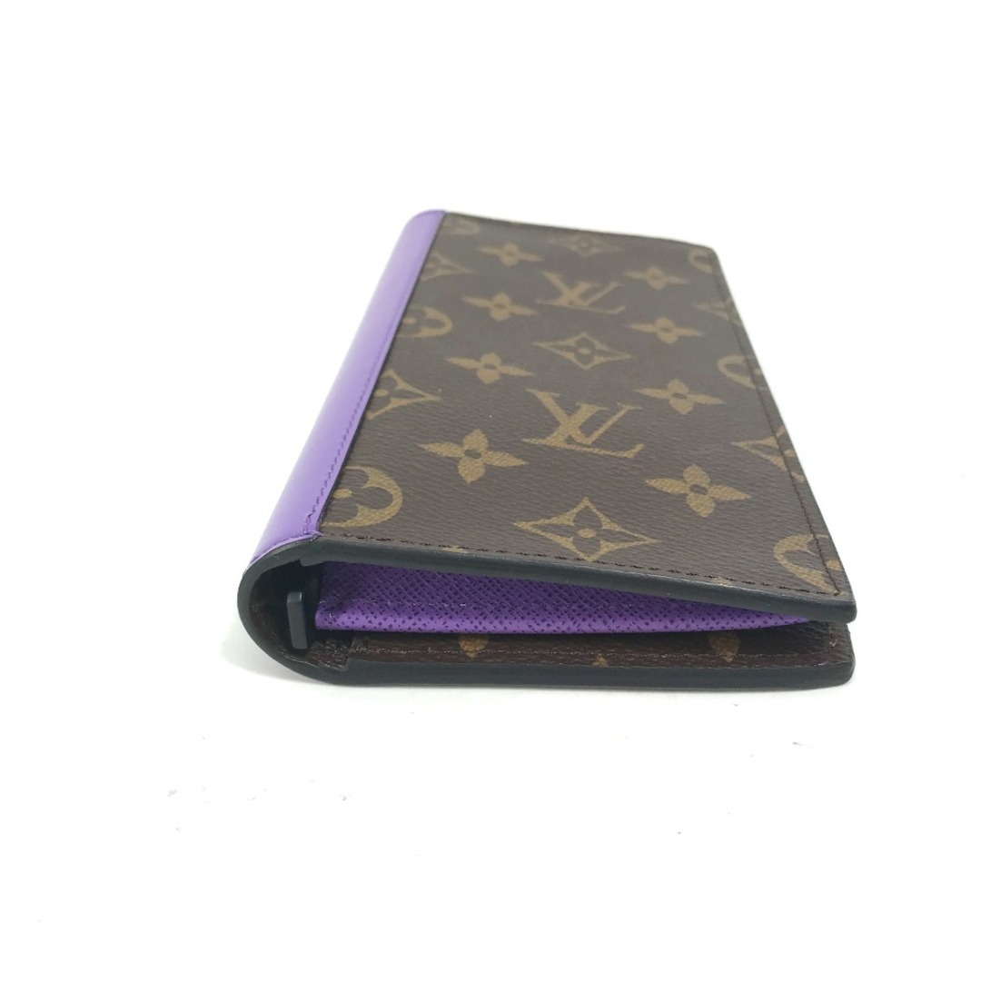 LOUIS VUITTON(ルイヴィトン)のルイヴィトン LOUIS VUITTON ポルトフォイユブラザNM M81538 モノグラムマカサー 2つ折り フラップ 長財布 モノグラムマカサーキャンバス ブラウン×パープル 美品 メンズのファッション小物(長財布)の商品写真