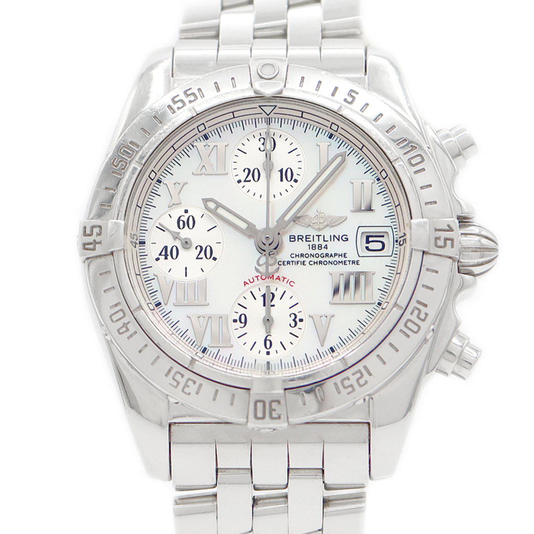 BREITLING ブライトリング A13358 A152A95PA クロノコックピット クロノグラフ 100m防水 デイト 白 ホワイト シェル SS ステンレス 自動巻き【6ヶ月保証】【腕時計】