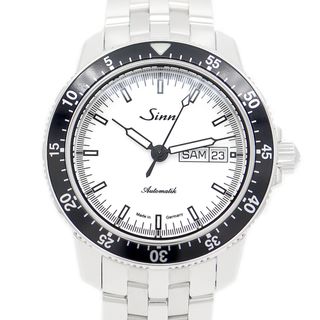 シン(SINN)のほぼ新品 内部点検済 SINN ジン 104.St.Sa.I.W.104.012 デイデイト 白 ホワイト SS ステンレス メンズ 自動巻き【6ヶ月保証】【腕時計】【中古】(腕時計(アナログ))