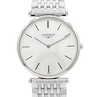 電池交換済 LONGINES ロンジン グランドクラシック L4.709.4 シルバー ギョーシェ SS ステンレス メンズ クォーツ 【6ヶ月保証】【腕時計】