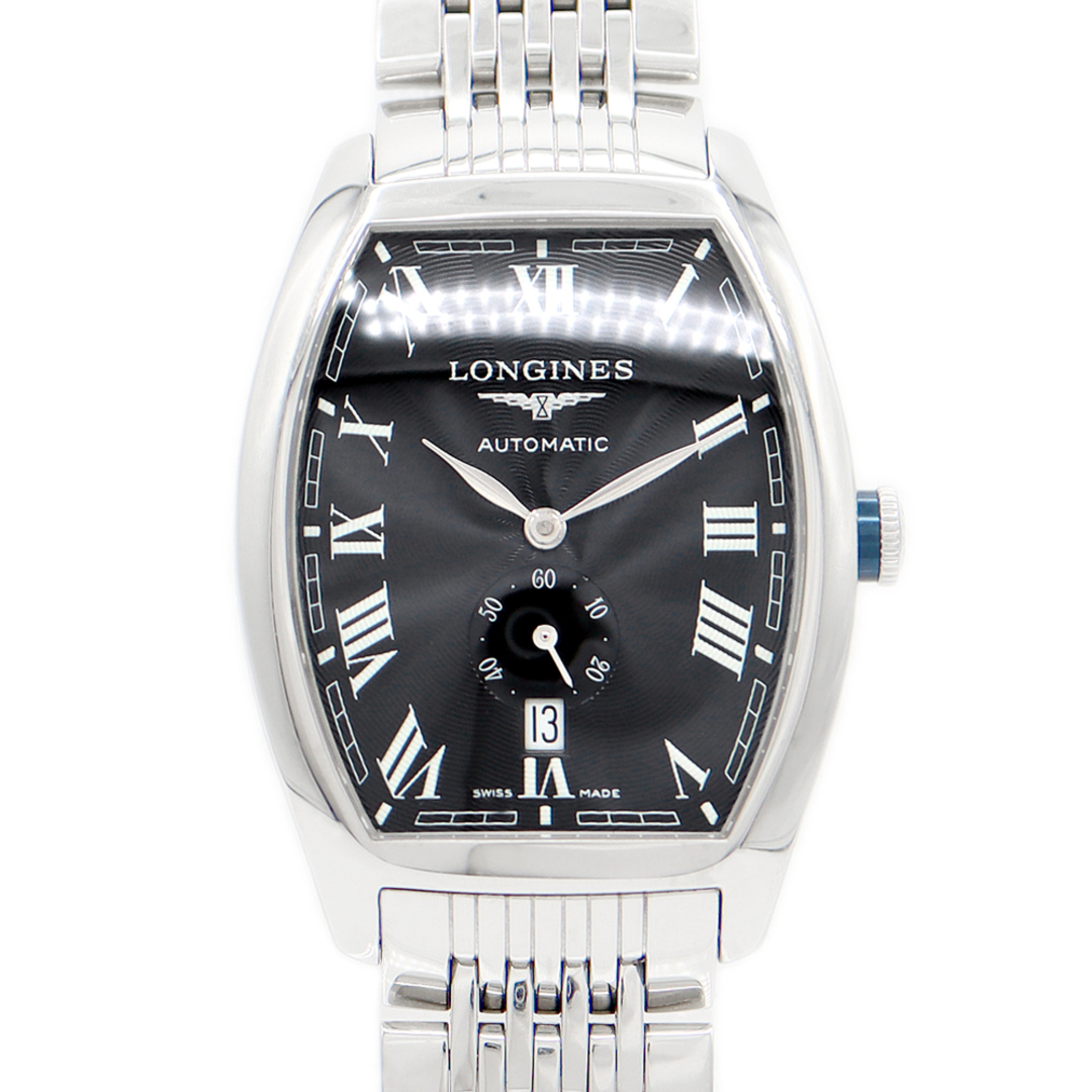 内部点検済 LONGINES ロンジン エヴィデンツァ L2.642.4.51.6 デイト スモールセコンド 黒 ブラック ギョーシェ SS ステンレス メンズ 自動巻き 【6ヶ月保証】【腕時計】【中古】 | フリマアプリ ラクマ