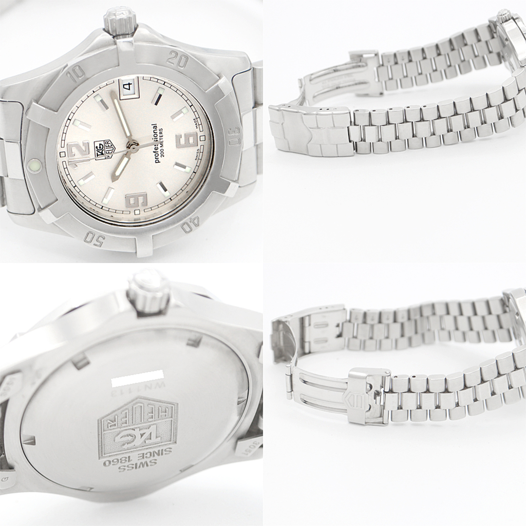 電池交換済 TAG Heuer タグホイヤー プロフェッショナル200 WN1113 デイト 200m防水 シルバー SS ステンレス メンズ クォーツ【6ヶ月保証】【腕時計】