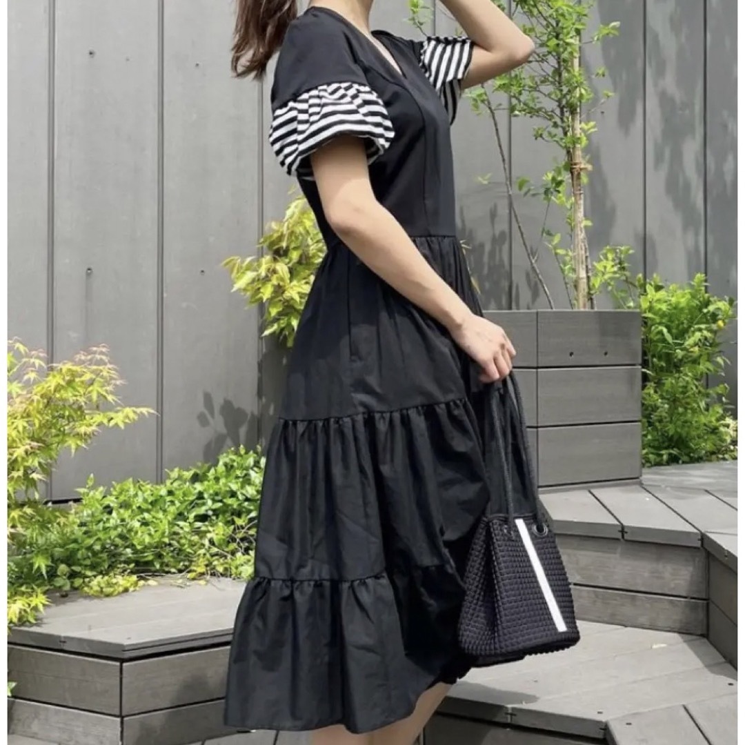 BORDERS at BALCONY - ボーダーズアットバルコニー ワンピース TIERED